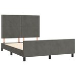 vidaXL Cadre de lit avec tête de lit Gris foncé 140x200 cm Velours