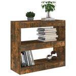 vidaXL Bibliothèque/Séparateur de pièce Chêne fumé 80x30x72 cm