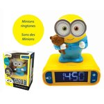 LES MINIONS Réveil avec veilleuse 3D et effets sonores - LEXIBOOK
