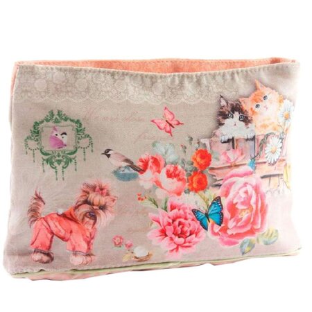 Pochette cosmétique rétro nature