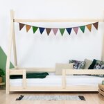 Lit cabane enfant NAKANA 120 x 190 rouge brique