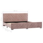 vidaXL Cadre de lit Rose Velours 180x200 cm