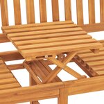 vidaXL Banc de jardin 3 places avec table 150 cm Bois de teck massif