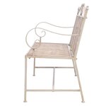vidaXL Banc de jardin 115 cm Acier Blanc vintage