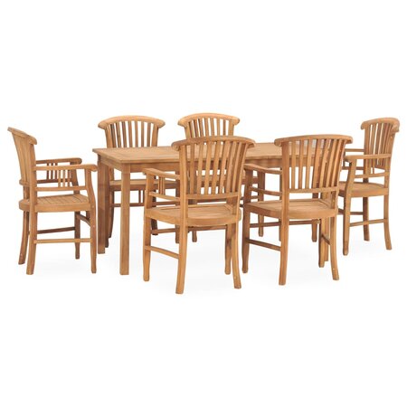 vidaXL Ensemble de salle à manger de jardin 7 Pièces Bois de teck solide