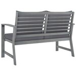 vidaXL Banc de jardin 120cm et coussin gris foncé Bois solide d'acacia