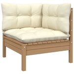 vidaXL Salon de jardin 12 Pièces avec coussins Marron miel Bois de pin