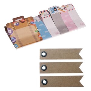 Memo-stickers Voyages + 20 étiquettes kraft Fanion