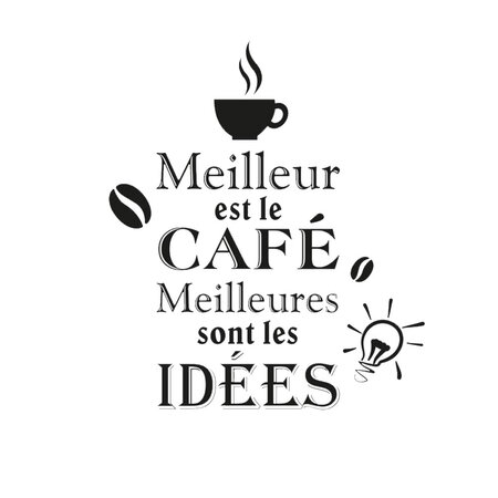 Autocollant mural meilleur est le cafe