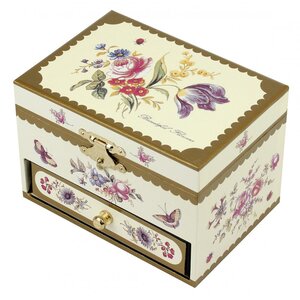 Coffret Musical Fleurs - Jaune - Figurine Ballerine