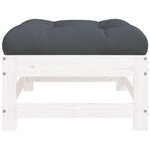 vidaXL Repose-pieds de jardin coussins 2 Pièces blanc bois de pin massif