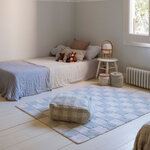 Tapis damier vert sauge et beige 120 x 160 cm