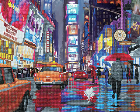 Kit tableau broderie diamant 40x50cm New-York