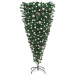 vidaXL Arbre de Noël artificiel renversé pré-éclairé et boules 240 cm