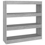 vidaXL Bibliothèque/Séparateur de pièce Sonoma gris 100x30x103 cm