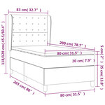 vidaXL Lit à sommier tapissier avec matelas Gris foncé 80x200 cm Tissu