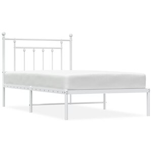 vidaXL Cadre de lit métal avec tête de lit blanc 100x190 cm