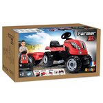 Smoby Tracteur à enfourcher enfant avec remorque Farmer XL Rouge