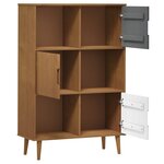 vidaXL Bibliothèque MOLDE Marron 90x35x133 5 cm Bois massif de pin