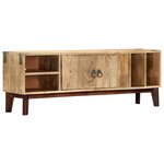 vidaXL Meuble TV 130x30x46 cm Bois massif de manguier brut