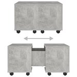 vidaXL Table basse Gris béton 60x60x38 cm Aggloméré