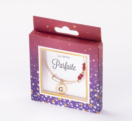 Bracelet  g avec perles rouges