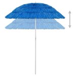 vidaXL Parasol de plage Hawaii Bleu 180 cm