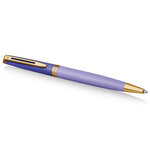 Stylo bille waterman hémisphère  laque violette  finition en plaqué or  recharge bleue pointe moyenne  coffret cadeau
