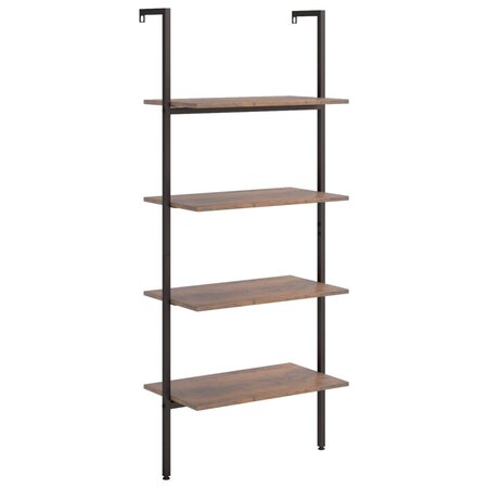vidaXL Étagère inclinée 4 niveaux Marron foncé et noir 64x35x152 5 cm