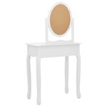 vidaXL Coiffeuse et tabouret Blanc 65x36x128 cm Bois de paulownia MDF