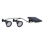 Double spot solaire relié avec panneau solaire déporté 2 en 1 a piquer ou a fixer éclairage puissant LED blanc dimmable FAMILY SPIKY