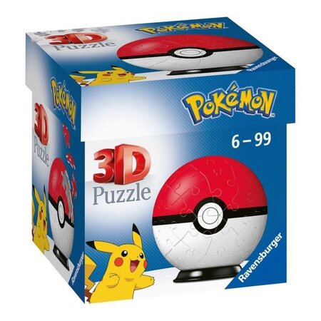 Pokémon puzzles 3d ball 54 pieces - poké ball - ravensburger - puzzle enfant 3d sans colle - des 6 ans