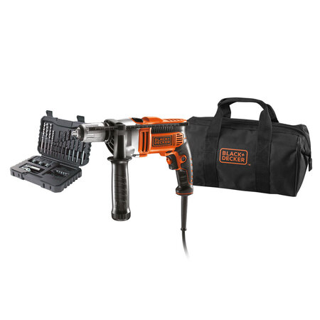 BLACK & DECKER Perceuse à percussion 750 W livrée avec le sac de transport