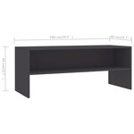 vidaXL Meuble TV Gris 100 x 40 x 40 cm Aggloméré