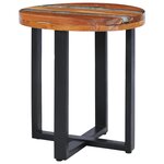 vidaXL Table basse 40 x 45 cm Bois de teck massif et polyrésine