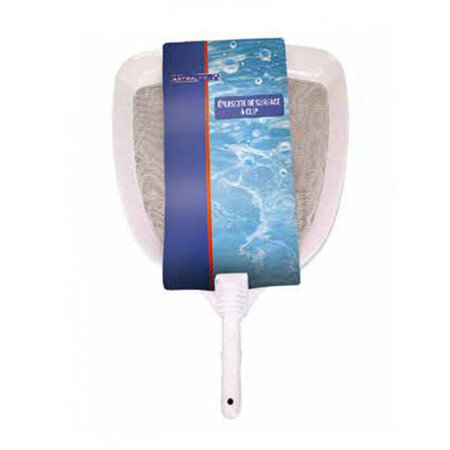 Épuisette de surface piscine  cadre blanc en pvc  artral.