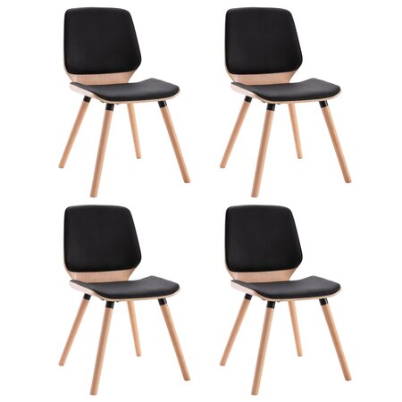 vidaXL Chaises à manger lot de 4 noir similicuir