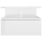 vidaXL Table de chevet flottante Blanc brillant 40x31x27 cm Aggloméré