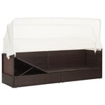 vidaXL Canapé de jardin avec auvent Résine tressée Marron