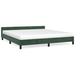 vidaXL Cadre de lit avec tête de lit Vert foncé 180x200 cm Velours