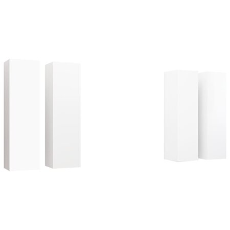 vidaXL Meubles TV 4 Pièces Blanc 30 5x30x110 cm Aggloméré