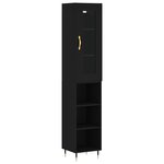 vidaXL Buffet haut Noir 34 5x34x180 cm Bois d'ingénierie