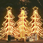 vidaXL Arbres de Noël pliables avec LED 3 Pièces Blanc chaud 87x87x93 cm