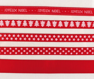 Rubans de Noël en coton 1 à 1 5 cm 5 pièces