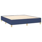 vidaXL Lit à sommier tapissier avec matelas Bleu 180x200 cm Tissu