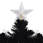 vidaXL Sapin de Noël et flocons de neige LED Noir 120 cm Fibre optique