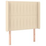 vidaXL Sommier tapissier avec matelas et LED Crème 90x200 cm Tissu