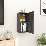 vidaXL Meubles TV muraux 2 Pièces Gris brillant 30 5x30x30 cm