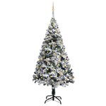 vidaXL Arbre de Noël artificiel pré-éclairé et boules vert 240 cm PVC