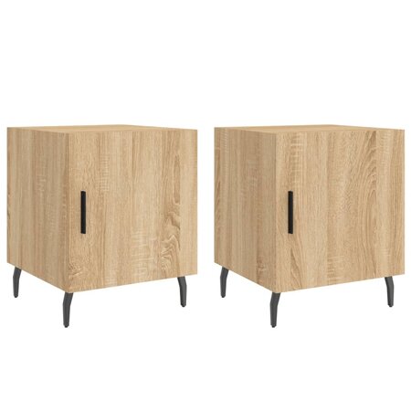 vidaXL Tables de chevet 2 Pièces chêne sonoma 40x40x50 cm bois ingénierie